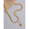 Snake Chain Double Layer Stainless Steel Water Drop Pendant Necklace for Women Statement Gold Color Jewelry - Image 6