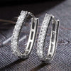 Silver Color Cross Hoop Earrings for Women Full Crystal Cubic Zirconia Statement Female Earrings Trends Jewelry - Image 9