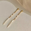 Nature Freshwater Pearl Dangle Earrings for Women Gold Plated Brass Beads Strand Long Tassel Earring - Image 4