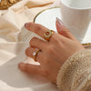 Stainless Steel Y2K Jewelry U Letter Crystal Paved Gold Colour Rings For Women Chunky Metal Hiphop Party Jewelry - Image 9
