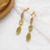 Baroque Water Drop Green Crystal Earrings French Court Style Blue Rhinestone Pearl No Pierced Ear Clips for Women's Gifs - Image 3