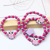 Cartoon Colorful Wooden Unicorn Flower Animal Child Sweater Necklace Bracelet Girl's Gifts Children's Jewelry 2pc - Image 17