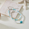 Cute Blue Starfish Beaded Anklets Set for Matching Handmade Elastic Foot Bracelets Summer Holiday Jewelry Friend Gift - Image 7