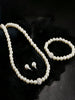 Zircon Imitation Pearls Necklace Stud Earrings Bracelet Set for Women Girls Wedding Party  Romantic Jewelry Gifts Hot