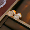 Gold Plated Champagne Imitation Pearl Stud Earrings Women Zircon Nail Earring Personality Charm Reversible Jewelry V1 - Image 7