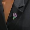 Purple Lavender Brooch Women's Brooches Crystal Rhinestone Bouquet Lapel Pins Clothing Coat Jewelry Girl Gift - Image 4