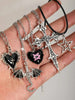 5pcs Vintage Gothic Cross, Star, Heart, Rose, Dragon Wing, Guitar Heart Y2K Style Necklace Set For Women - Image 6