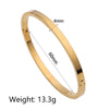Oval Smooth Bracelet Bangle Minimalist Gold Sliver Charm Jewelry Gifts for Women - Image 1