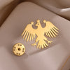 Gold Color Punk Eagle Stars Brooches For Men Women Geometric Animals Emblem Brooch Stainless Steel Jewelry Birthday Gift - Image 2