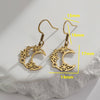 Gold Color Earrings Drop Stainless Steel Classic Jewelry for Woman Plant Charms Flower of Life Maple Leaf Snowflake Gift - Image 12