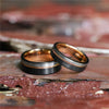 Somen Rings Men 8/6mm Tungsten Ring Black Brushed With Rose Gold Color Wedding Band Engagement Ring Men's Jewelry - Image 6