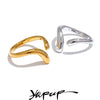 Minimalist Stainless Steel Open Chic Adjustable Ring Thin Finger Korean Jewelry Golden - Image 1