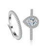 Teardrop Cubic Zirconia Ring Set in Clear or Pink with US Sizes 5 to 9 - Image 1