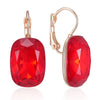 Red Stone Drop Earrings For Women Rose Gold Color 25 13mm Big Zircon Jewelry Gifts - Image 6
