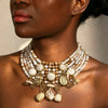 Statement Vintage Pearls Chocker Necklace&Earrings for Women Wedding Party Jewelry - Image 3