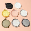 5pcs 20mm 25mm 30mm Inner Size Rotation Double Side Rhodium 8 Colors Cameo Cabochon Base Setting Charms Pendant - Image 1