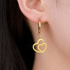 Double Love Heart Drop Earrings for Women Stainless Steel Gold Color Wedding Earrings Jewelry Pretty Gift - Image 1