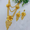 Nigerian Gold Plated Jewelry Set For Women Long Flower Necklace Earrings Jewellery Dubai Brazilian African Bridal Sets - Image 3