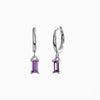 Charm Dainty Baguette Huggie Hoop Earrings with Emerald Amethyst CZ Dangle French Minimalist Jewelry for Women Accessories - Image 10