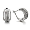 Silver Color Cross Hoop Earrings for Women Full Crystal Cubic Zirconia Statement Female Earrings Trends Jewelry - Image 4