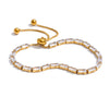 Bling Cubic Zirconia Adjustable Pulled Out Bracelet Bangle Shiny Pvd Wrist Jewelry Women Gift - Image 10