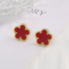 High-Quality Stainless Steel Five-Leaf Flower Clover Ladies Studs Earrings Simple For Woman Plum Flower Jewelry Party Gift - Image 11