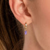 Charm Dainty Baguette Huggie Hoop Earrings with Emerald Amethyst CZ Dangle French Minimalist Jewelry for Women Accessories - Image 2
