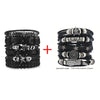 Bracelet Viking Bracelet For Men Hand Bracelets Woven Skull Hand Jewelry Adjustable Leather Set viking man bracelet - Image 14