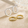 Crystal Huggie Hoop Earrings in Gold-Tone or Silver-Tone - Image 19