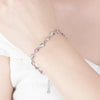 Silver Heart Shaped Bracelet For Women Retro Korean Versatile Pink Crystal Charm Bracelets Party Jewelry - Image 2