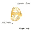 Hollow Open Ring for Men Women Stainless Steel Adjustable Rings Jewelry Friend Lover Gift - Image 11