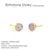 Birthstone Pierced Earrings Zirconia Earrings Stainless Steel Jewelry Birthday Gift - Image 10