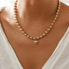 Boho Multilayer Gold-plate Artificial Pearl Crystal Chain Necklace For Women Female Vintage Star Sequin Pendant Jewelry - Image 4