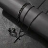 Cross-Style Accessories Set Bracelet Necklace Ring 3 Pieces Stainless Steel Elegant Suitable Both Men Women Gift Set - Image 4