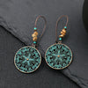 Ethnic Vintage Bohemia Big Ear Hook Drop Earrings For Women Geometric Leaf Wing Flower Hollow Round Boho Earings Antique Jewelry - Image 18