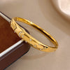 Glossy Golden Stainless Steel Bracelet Women Carving Stars Moon Rhinestones Cuff Spring Bangle Jewelry Gifts - Image 2