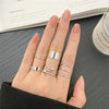 Ten-Piece Stacking Ring Set with Gold-Tone or Silver-Tone Designs - Image 32