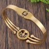 Women's Bangle Stainless Steel Jewelry Tree of Life Plant Cuff Bracelet Female Bangles for Women - Image 4