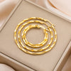 Geometric Hoop Earrings Women 28-54MM Gold Plated Stainless Steel Earrings Jewelry Party Birthday Gift - Image 5