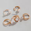 Tocona Imitation Pearl Open Ring Sets for Women Elegant Gold Color Ring Party Jewelry Accessories - Image 2