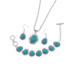 4Pcs/Set Vintage Boho Turquoise Jewelry Set Electroplating Alloy Necklace Bracelet Earrings Set Euramerican Style Classic - Image 7