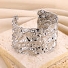 Classic Wrinkle Texture Openning Bangle Bracelet For Women Cuff Bracelet Stainless Steel Hand Ornament Punk Jewelry - Image 7