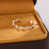 Twisted Line Silver Smooth Wave Simple Opening Rings - Image 4