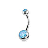 1PC Titanium Crystal Gem Curved Barbell Rings Belly Button Navel Rings Piercings Nombril Ombligo Piercing Charming Jewelry - Image 14