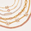 Color Shiny Cubic Zirconia Chain Bracelet Bangle Stainless Steel Women Wrist Jewelry - Image 6