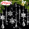 Crystal Snowflake Xmas Tree Hanging Ornaments Clear Simulation Ice Pendants Winter Theme Party Christmas Snowflake Decoration - Image 1