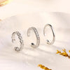 3PCS Silver Plated Dazzling Zircon Toe Ring for Women Girls Classic Adjustable Summer Beach Foot Ring Vacation Jewelry - Image 3