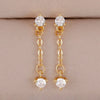 1 Pair Stainless Steel Chain Zircon Star Moon Ear Stud Earrings Gold Plated Cartilage Piercing Earring Women's Jewelry - Image 2