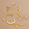6PCS Cubic Zirconia Chain Star Moon Hoop Earring Set for Women Stainless Steel Pendant Cartilage Piercing Jewelry - Image 6