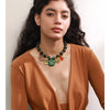 Stainless Steel Green Acrylic Beads Chain Handmade Jewelry Leaf Flower Heart Drop Charm Necklace Arrivals - Image 3